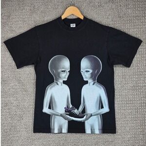 FTP x DC Shoes Alien T-Shirt Mens Large Black Streetwear Graphic Tee